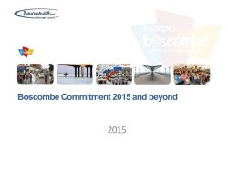Boscombe Commitment 2015 and beyond