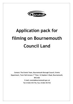 Application pack for filming on Bournemouth Council Land