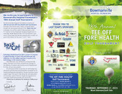2015 Golf Brochure - Memorial Hospital Foundation â Bowmanville
