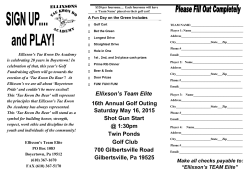 Ellixson`s Team Elite 16th Annual Golf Outing Saturday May 16