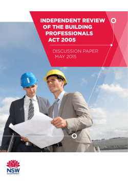 Discussion paper - Building Professionals Board