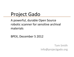 Project Gado: Building an Open Archival Scanning Robot Using