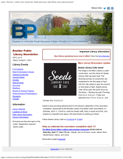 email : Webview : Library news: Seeds cafe