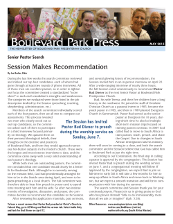 May 2015 - Boulevard Park Presbyterian Church