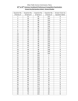 Bihar Public Service Commission, Patna 56th to 59th Common