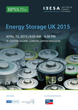 Energy Storage UK 2015 Agenda