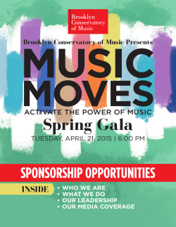 Sponsorship opportunities - Brooklyn Conservatory of Music