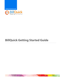 BillQuick Getting Started Guide 2015