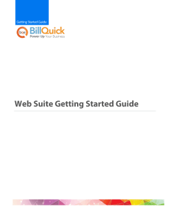 Web Suite Getting Started Guide 2015