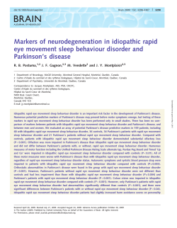 Markers of neurodegeneration in idiopathic rapid