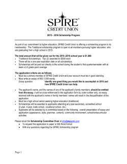 SPIRE ScholarshipApp2015-2016 2