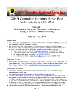 CCNBB Schedule 2015 - Canadian National Brain Bee