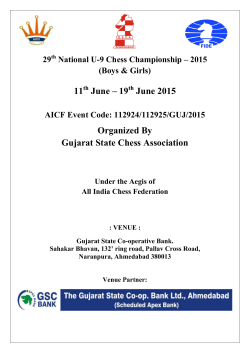 19 June 2015 Organized By Gujarat State Chess Association
