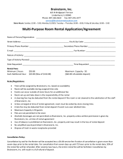 Multi-Purpose Room Rental Application/Agreement