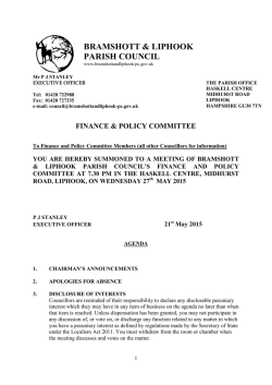 150527 F&P Agenda - Bramshott & Liphook Parish Council