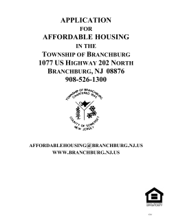 Affordable Housing Application. Includes Requirements, Income