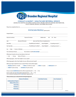 BRH physicians referral web site packet form