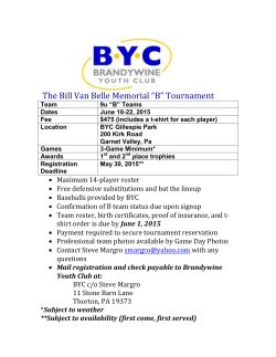The Bill Van Belle Memorial âBâ Tournament