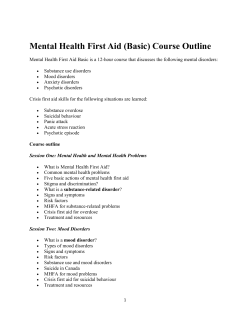 Mental Health First Aid (Basic) Course Outline