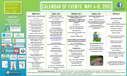 CALENDAR OF EVENTS MAY 4-8, 2015