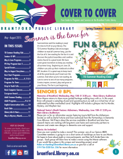 Summer 2015 Newsletter - Brantford Public Library