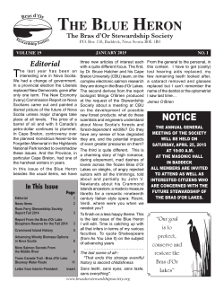 January 2015 - Bras d`Or Stewardship Society