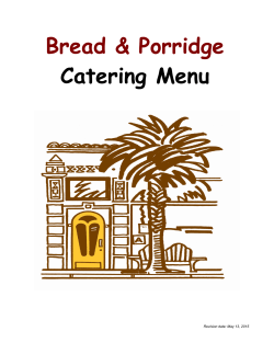 Bread & Porridge Catering Menu