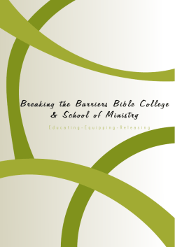 Bible Colleges - Breaking The Barrier