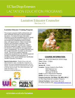 Lactation Educator Counselor - Lactation Education at UC San