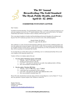 The 18th Annual Breastfeeding: The Gold Standard The Dyad