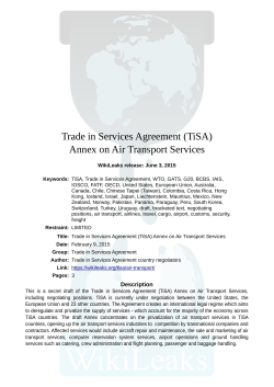 Annex on Air Transport Services