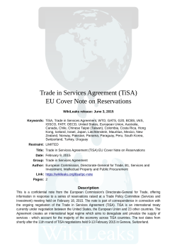 Trade in Services Agreement (TiSA) EU Cover Note on
