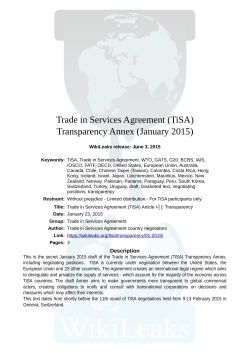 (TiSA) Transparency Annex (January 2015)