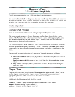 Homework4 Project Player Class