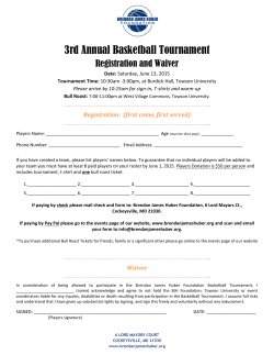 3rd Annual Basketball Tournament