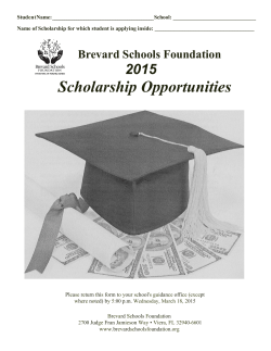 2015 Scholarship Booklet & Application