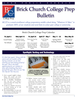 The BCCP Bulletin - Brick Church College Prep