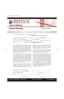 Power of Attorney Customs Brokerage - Bridge