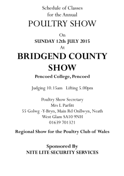 Poultry Schedule - Bridgend County Show
