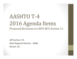 AASHTO Tâ4 2016 Agenda Items - AASHTO