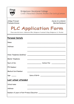 PLC Enrolment - Bridgetown Vocational College