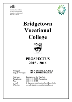 Prospectus 2015-2016 - Bridgetown Vocational College