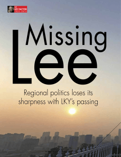 LeeRegional politics loses its sharpness with LKY`s