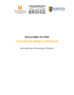 2015 Welcome Packet - Volunteer Bridge Program