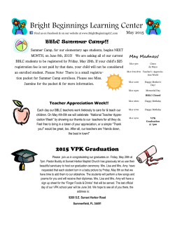 our Latest Newsletter - Bright Beginnings Learning Center