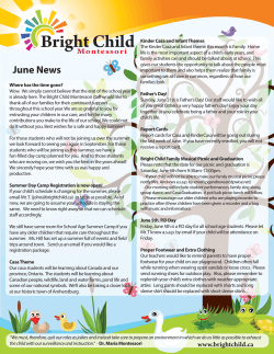 2015 June Newsletter - Bright Child Montessori