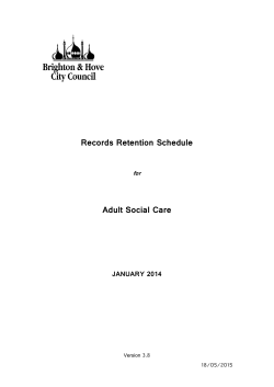 Records Retention Schedule Adult Social Care
