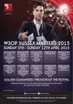 WSOP SUSSEX MASTERS 2015 - Rendezvous Brighton Casino