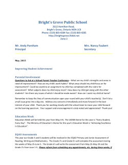 May Newsletter 2015 - Bright`s Grove Public School