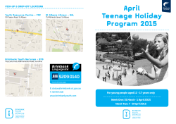 April Teenage Holiday Program 2015